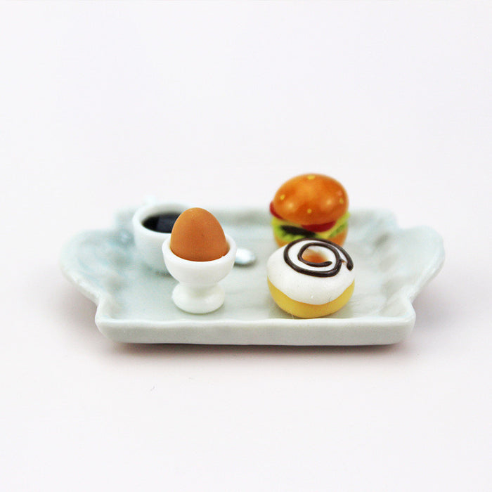 Burger Plate - Dollhouse Food 1/12 Scale closeup