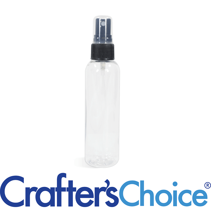 2 oz Clear Bullet Bottle with Black Ribbed Sprayer