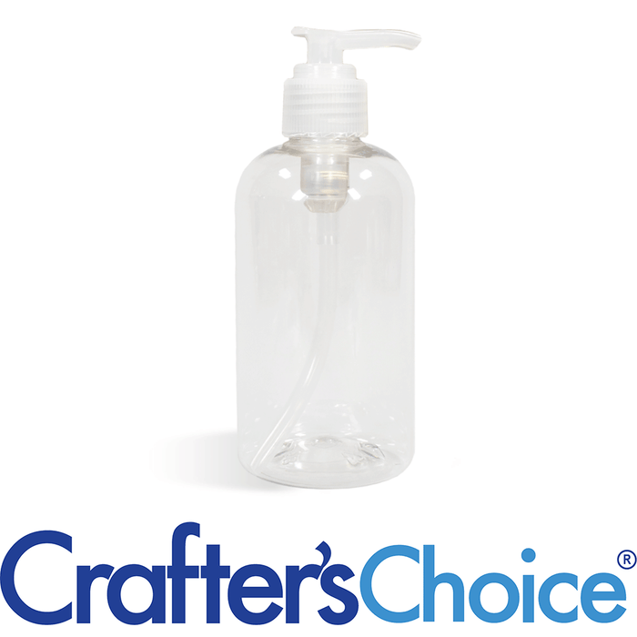 8 oz Clear Boston Round Bottle with Natural Saddle Pump