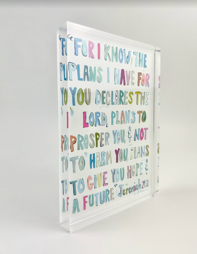 Acrylic Block Jeremiah Pink 5x7 Home Decor in at Wrapsody