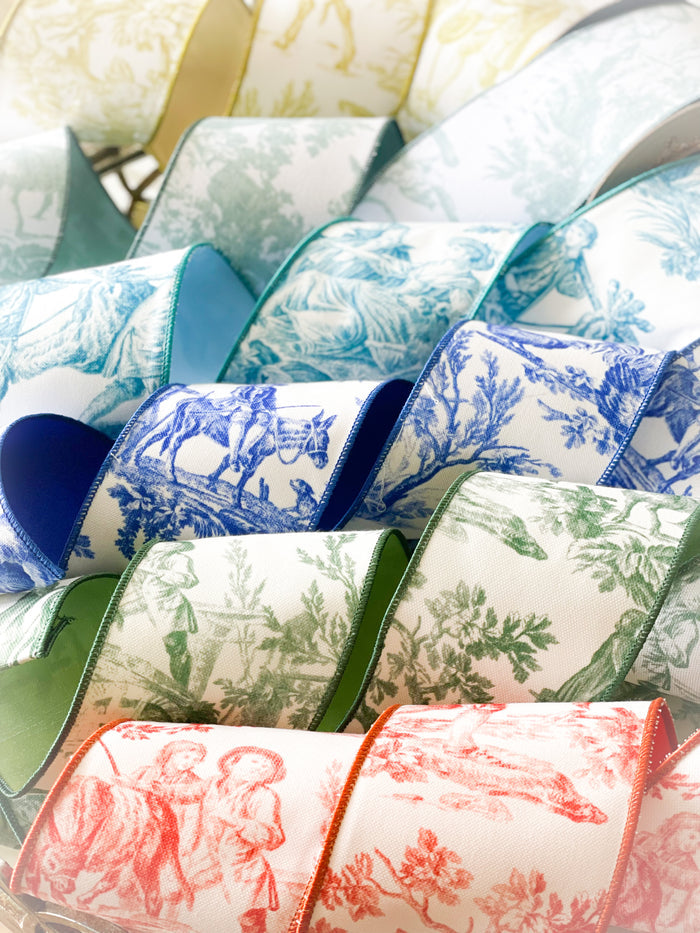 Aqua Toile Ribbon