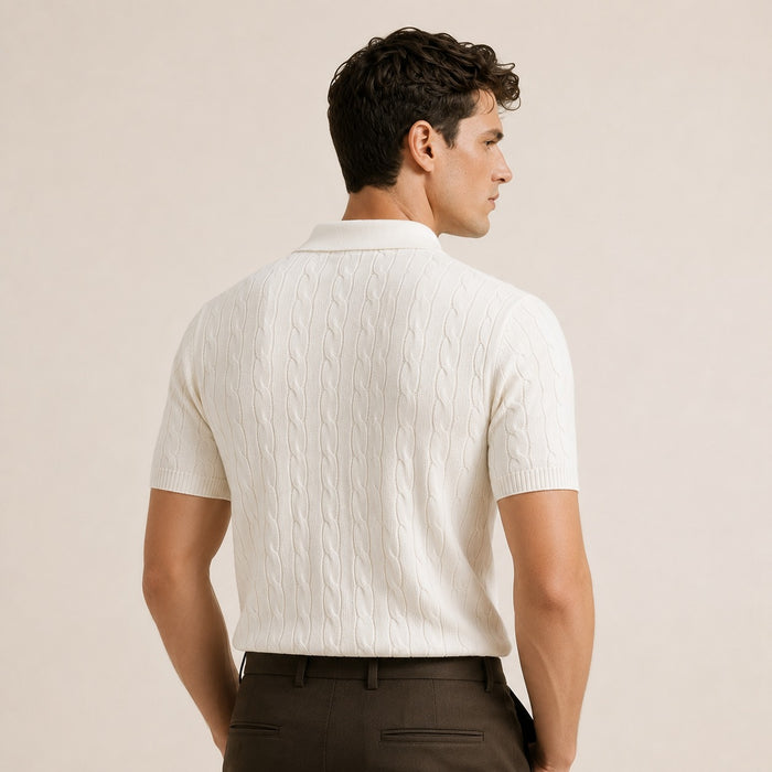 ARZO “Ivory Royale” Textured Polo