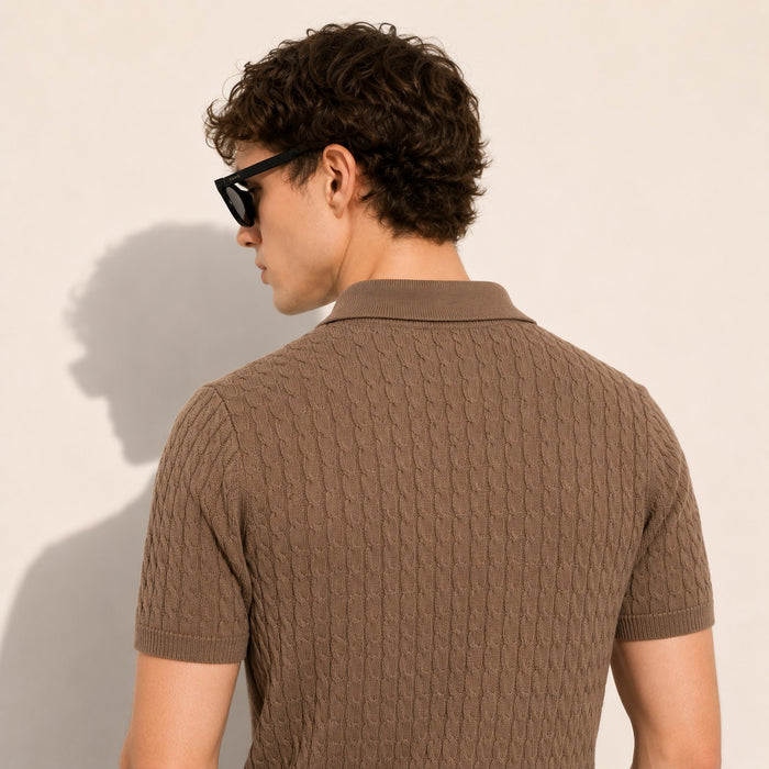 ARZO Monaco Stripe Knit Polo