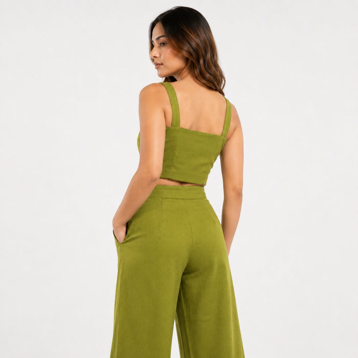 ARZO Olive Ease Linen Co-Ord Set