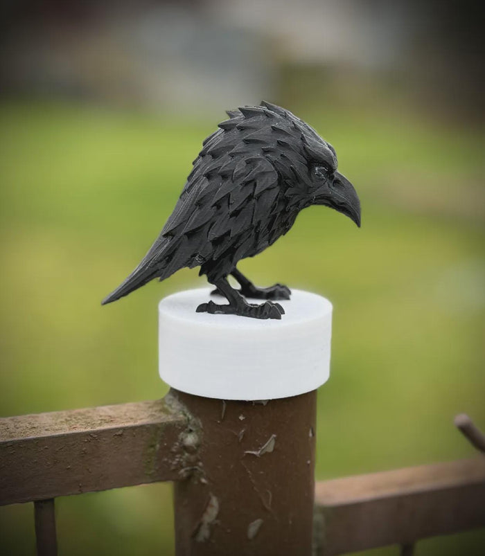 Black Raven Sculpture - Customizable Gothic Crow Figurine