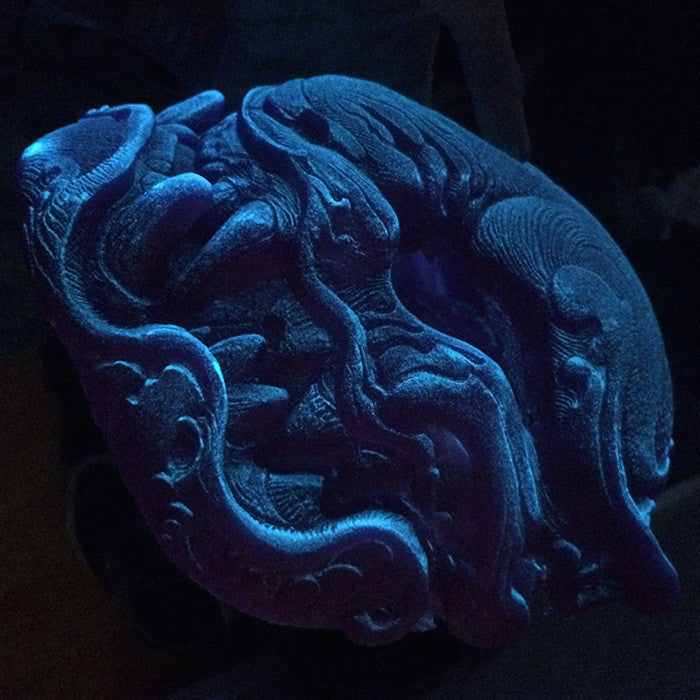 BLANK DIY- SEMI TRANSLUCENT UV REACTIVE PURPLE PANTHER MASK- GLOW IN THE DARK