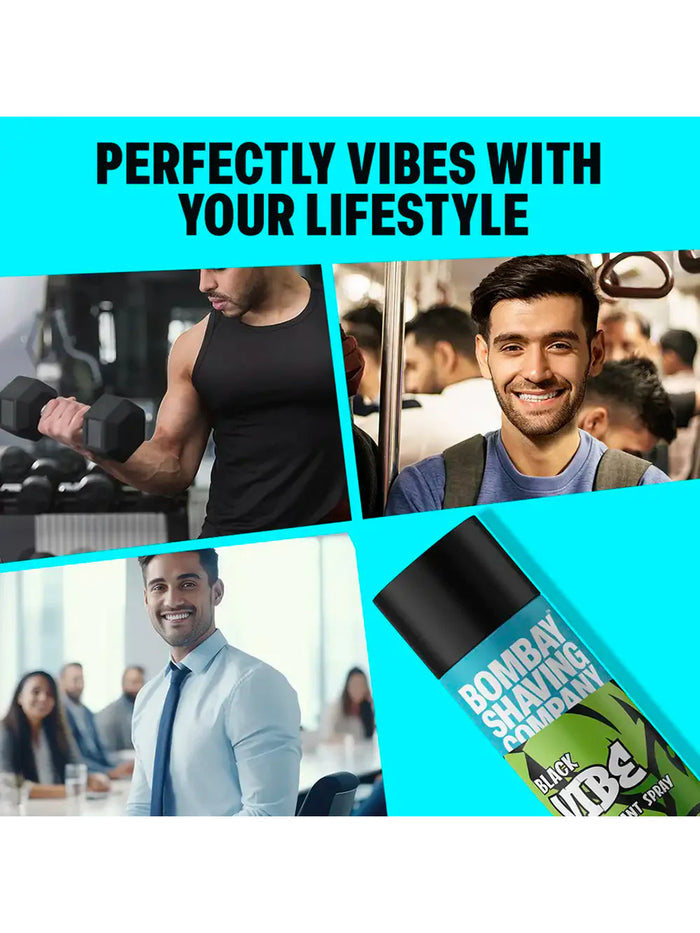 Bombay Shaving Company Black Vibe Deodorant Spray (150ml) (Pack of 2)