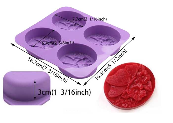 Butterfly on Flower Mold - 4 Cavity