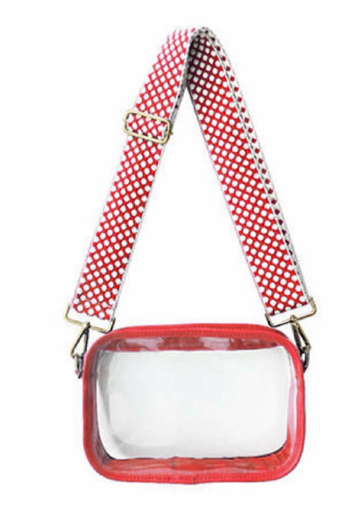 Lemonbella Cameron Stadium Bag in vibrant red with sturdy handles and spacious interior, perfect for sports and travel use.