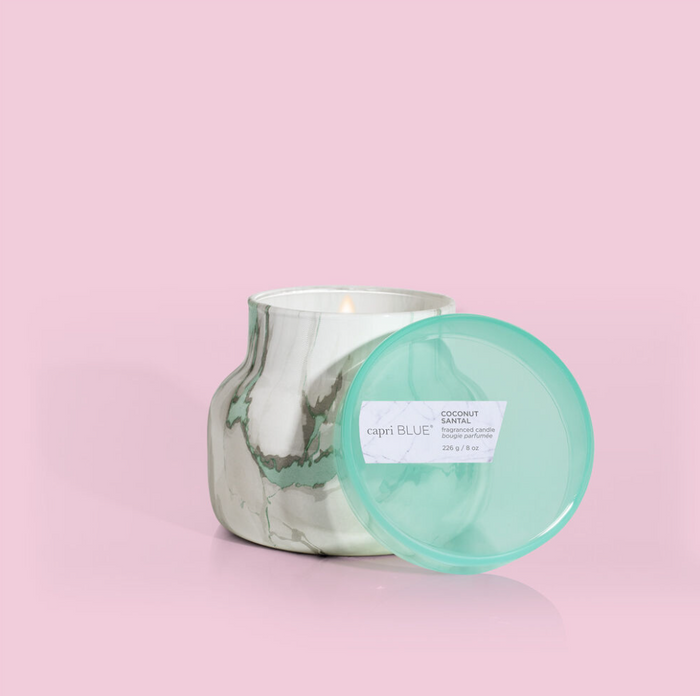 Capri Blue Modern Marble 8oz Candle Candles in Coconut Santal at Wrapsody