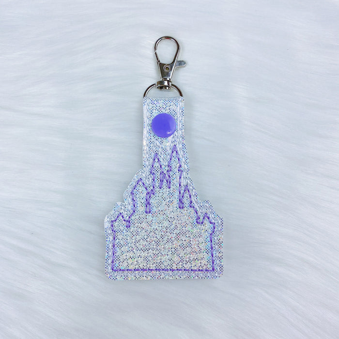 Castle with Purple Stitching + Purple Snap Feltie Snap-Tab Charm