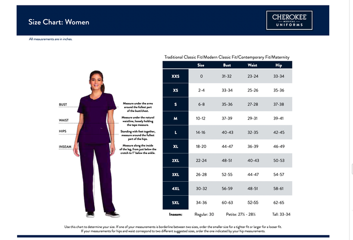 Cherokee Prints Garden Silhouette V-Neck Printed Scrub Top