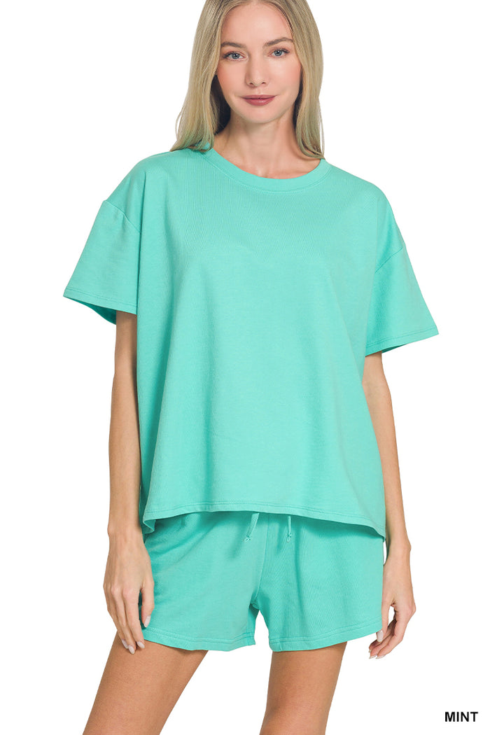 Cotton Shorts Set-Mint