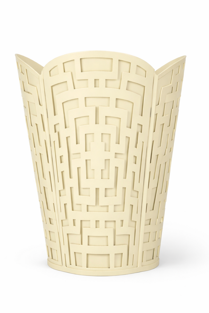 Cream Fretwork Tissue Holder or Wastepaper Basket by The Enchanted Home