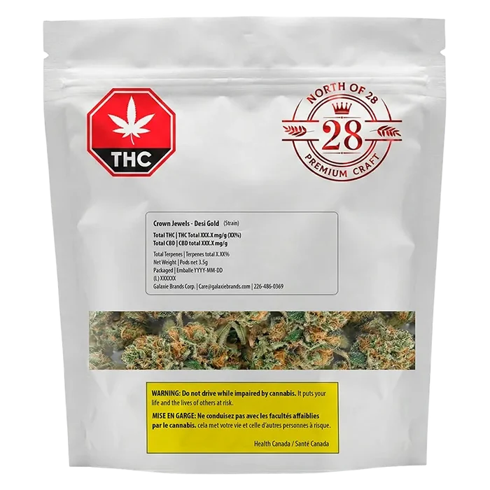 North of 28 3.5 g Crown Jewels - Desi Gold Flower