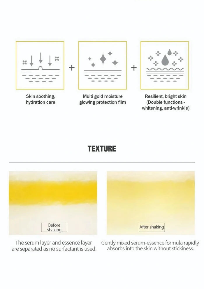 Product features and texture description on a white background
