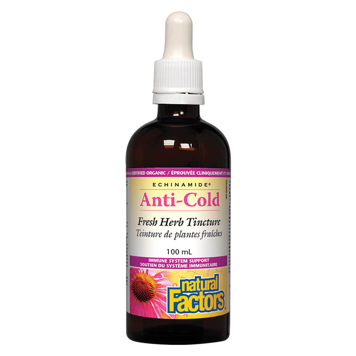 Dropper Bottle of Natural Factors Echinamide Anti-Cold Fresh Herb Tincture 100ml