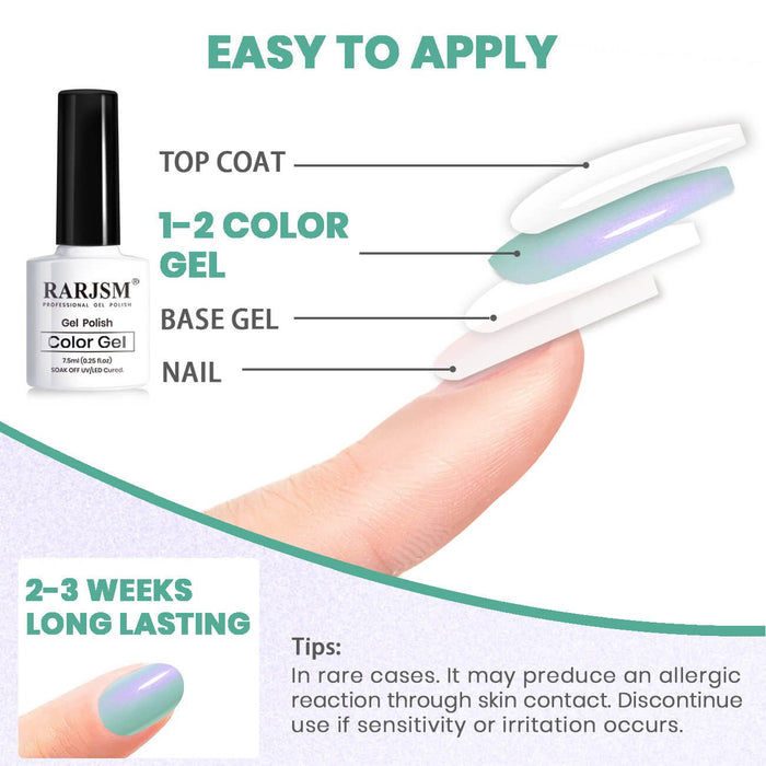 RARJSM ® Elf Series Pearl Thread pearl gel nail polish 6 Colors Set
