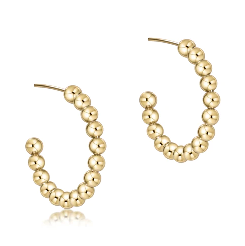eNewton 4mm Beaded Classic 1.25" Post Hoop Earrings in at Wrapsody