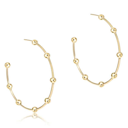 eNewton 4mm Beaded Simplicity 1.5" Post Hoop Earrings in at Wrapsody