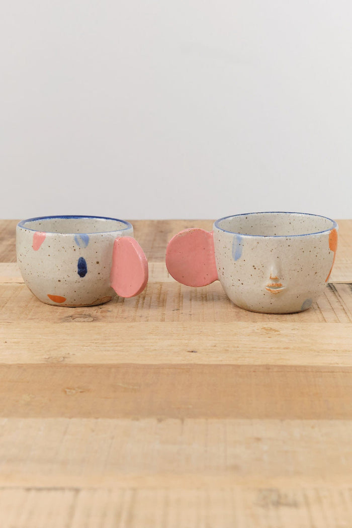 Rami Kim Studio Home CoffeeTea Face Mug with Flat Handle Pink x Blue