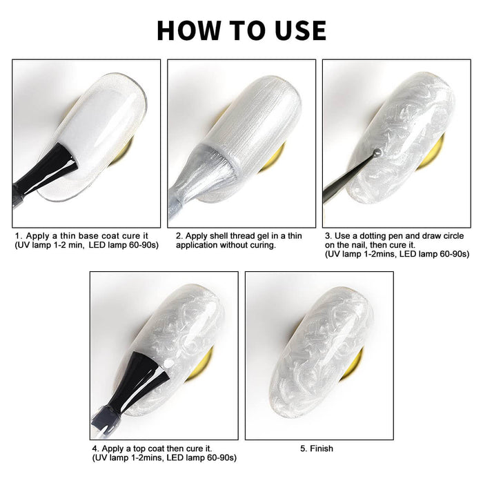 Rarjsm Fantasy Purple, pink & blue series Thread pearl gel nail polish