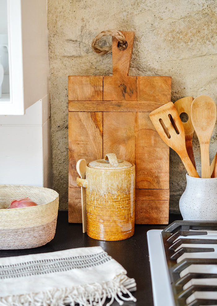 A kitchen scene.