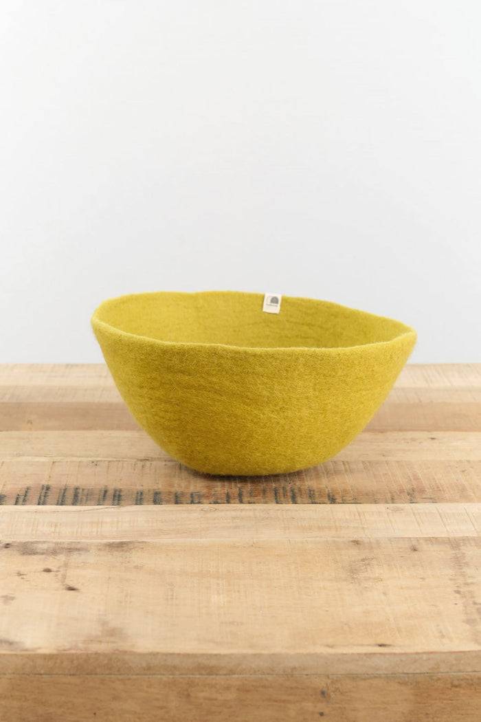 Muskhane Home Baskets Felt Basket in Chartreuse Chartreuse / Medium