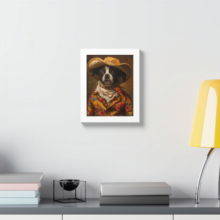Framed Poster — Rat Terrier in Rodeo Outfit