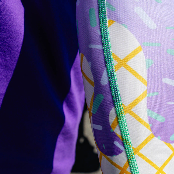 Adult model wearing ice Cream Arm Sleeve Galaxy Grape sleeve