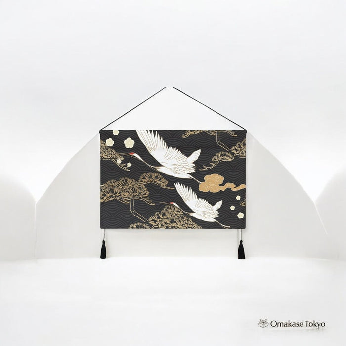 Japanese Style Crane & Vine Tapestry Wall Scroll