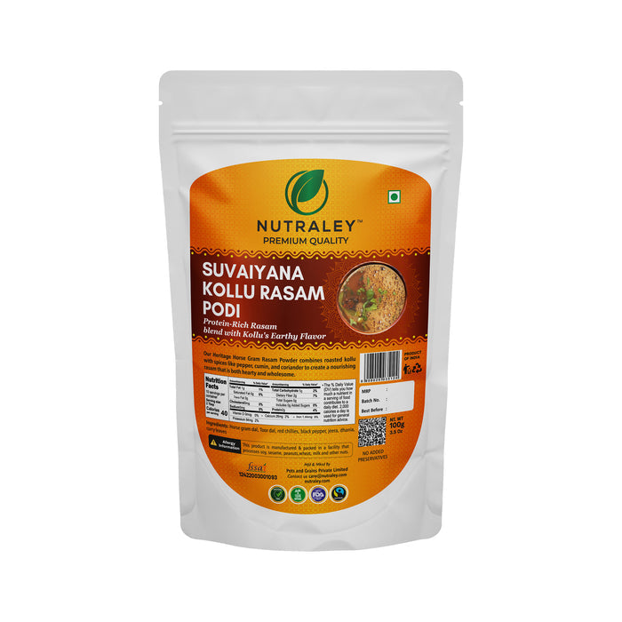 Kollu Rasam Powder | Horse Gram Rasam Spice Mix | Traditional South Indian Rasam Podi - 100 gms