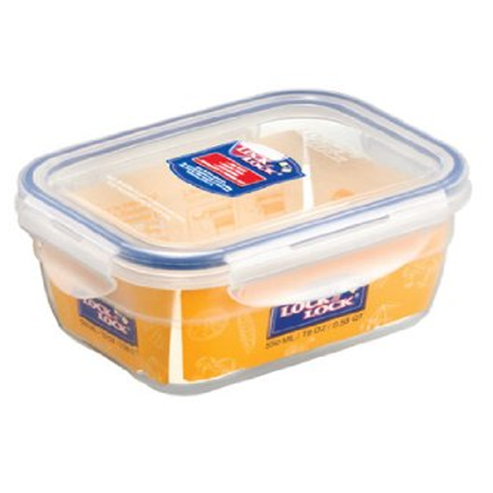 LOCK & LOCK 19-FLUID OUNCE RECTANGULAR NESTABLE STYLE WITHOUT HOOK, 2.3 CUPS