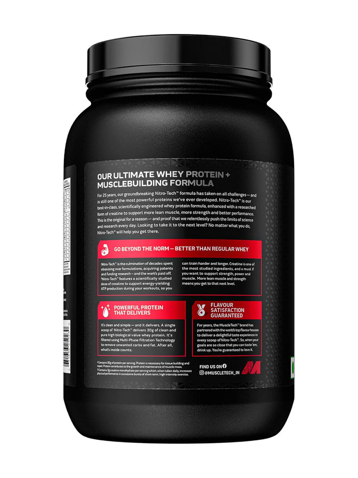 MuscleTech Nitro Tech Whey Protein Milk Chocolate Powder (907 g)