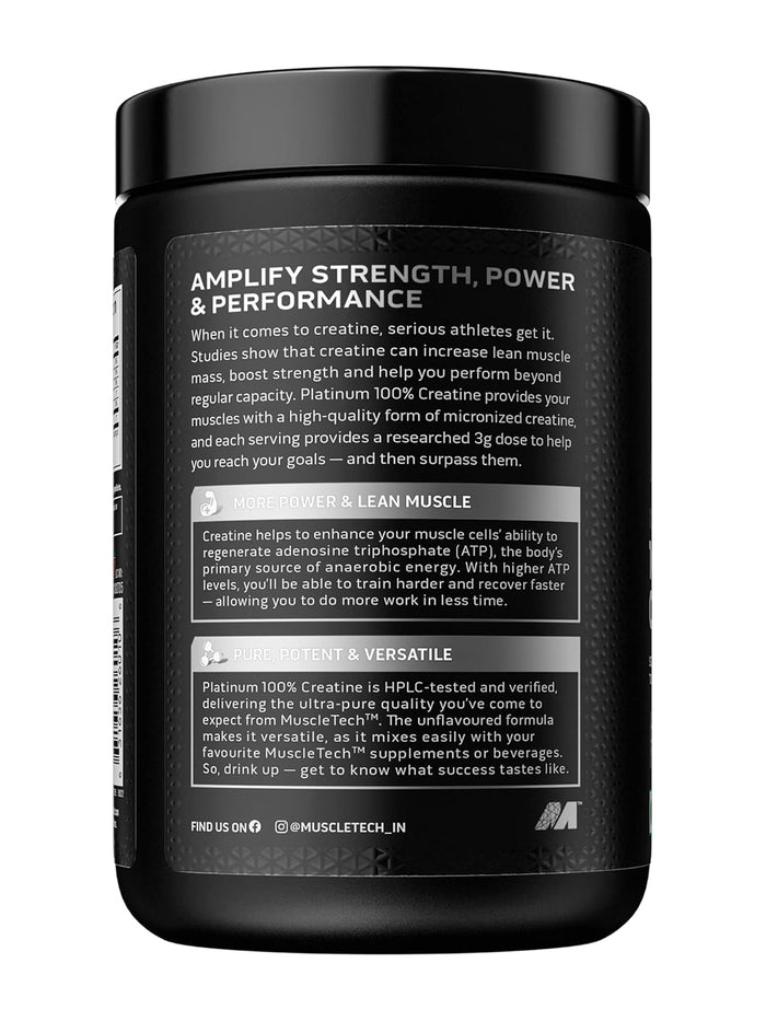 MuscleTech Platinum 100% Creatine Monohydrate Unflavoured Powder (250 g)