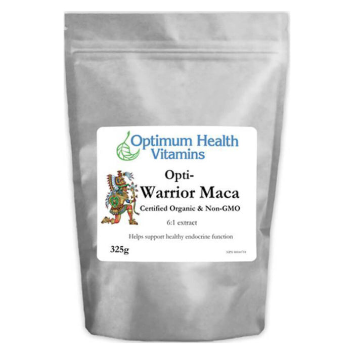 Bag of Optimum Health Vitamins Opti-Warrior Maca Powder 325 Grams