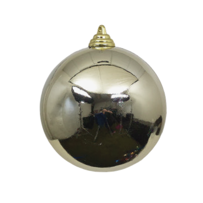 Platinum Shiny Ball Ornament, 6"