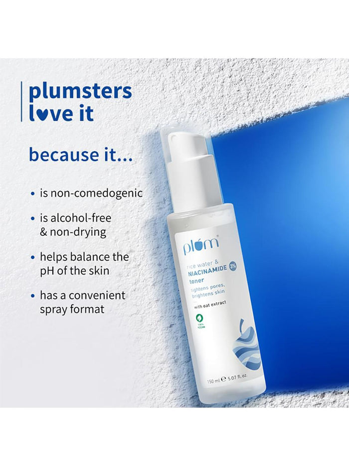 Plum 3% Niacinamide & Rice Water Toner 150ml