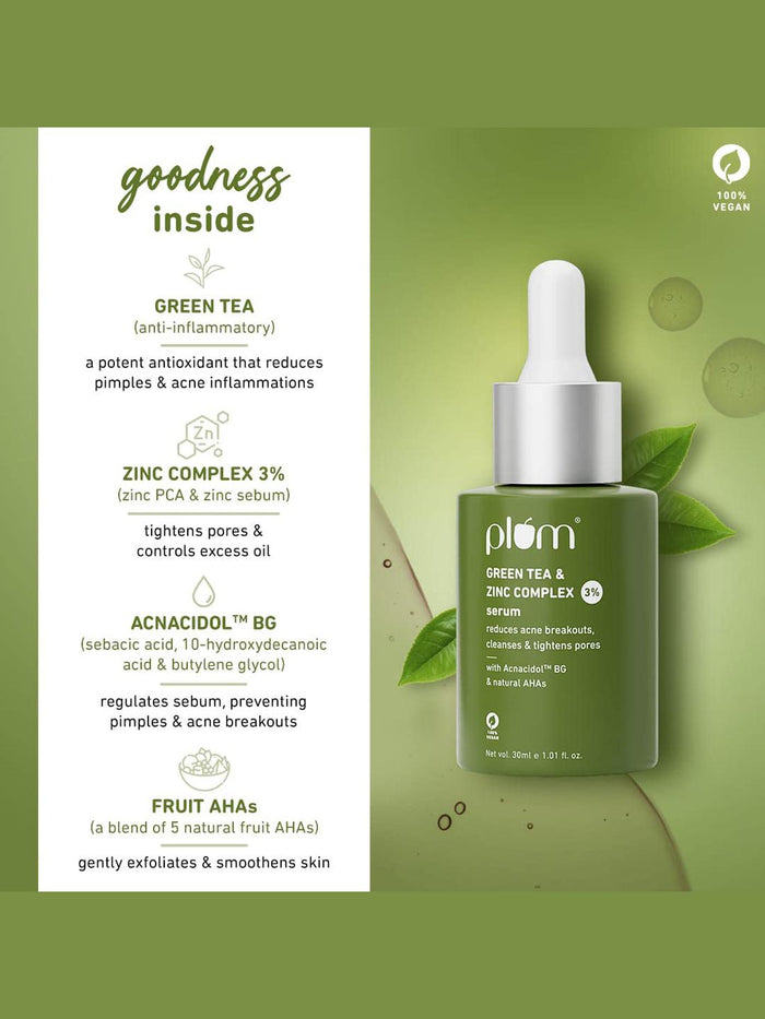 Plum Green Tea & 3% Zinc Complex Serum 30ml