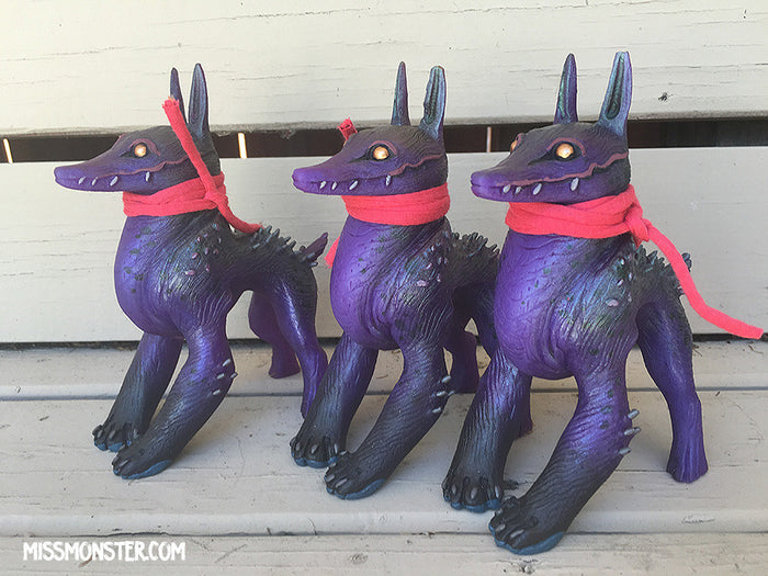 READY TO SHIP- CRAGNOG ART TOY- GREEN PURPLE