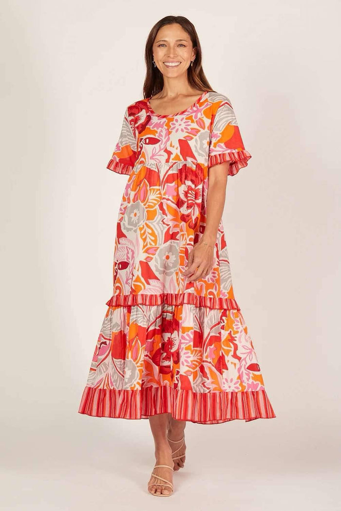Sabre frill dress coralene