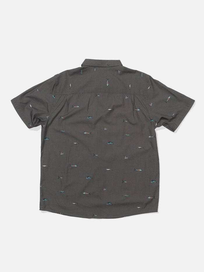 SALTY CREW CREW SHORT-SLEEVE BUTTON UP - CHARCOAL SHIRTS SALTY CREW