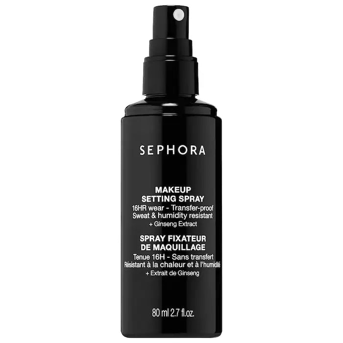 SEPHORA makeup setting spray 16HR wear transfer proof sweat & humidity resistant + ginseng extract رذاذ تثبيت المكياج من سيفورا