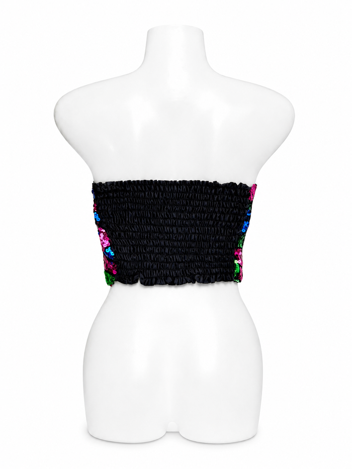 Sequin Bandeau Crop Top