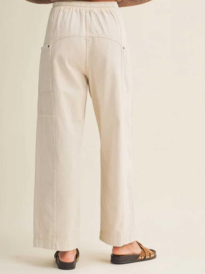SIDE POCKET WIDE PANTS - NATURAL PANTS OAK CLOTHING CO.