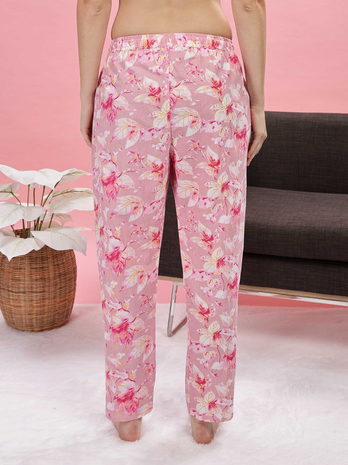 Soft Stylish Pink Cotton Pajama Set for Women