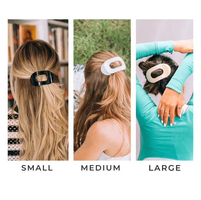 Teleties Flat Clip Round Large - Black Hair Accessories in at Wrapsody