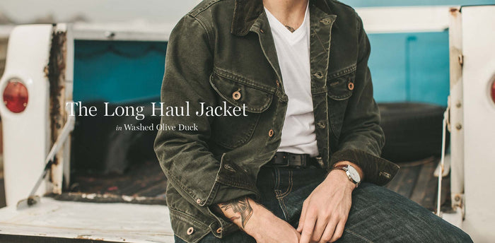 The Long Haul Jacket in Washed Olive Duck