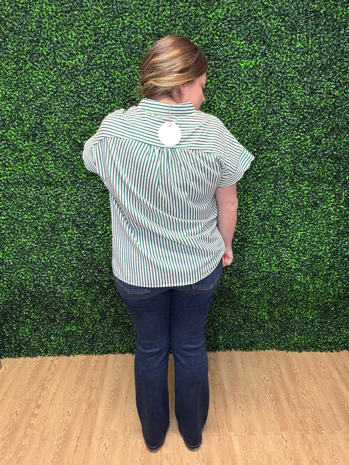 Umgee Striped Button Down