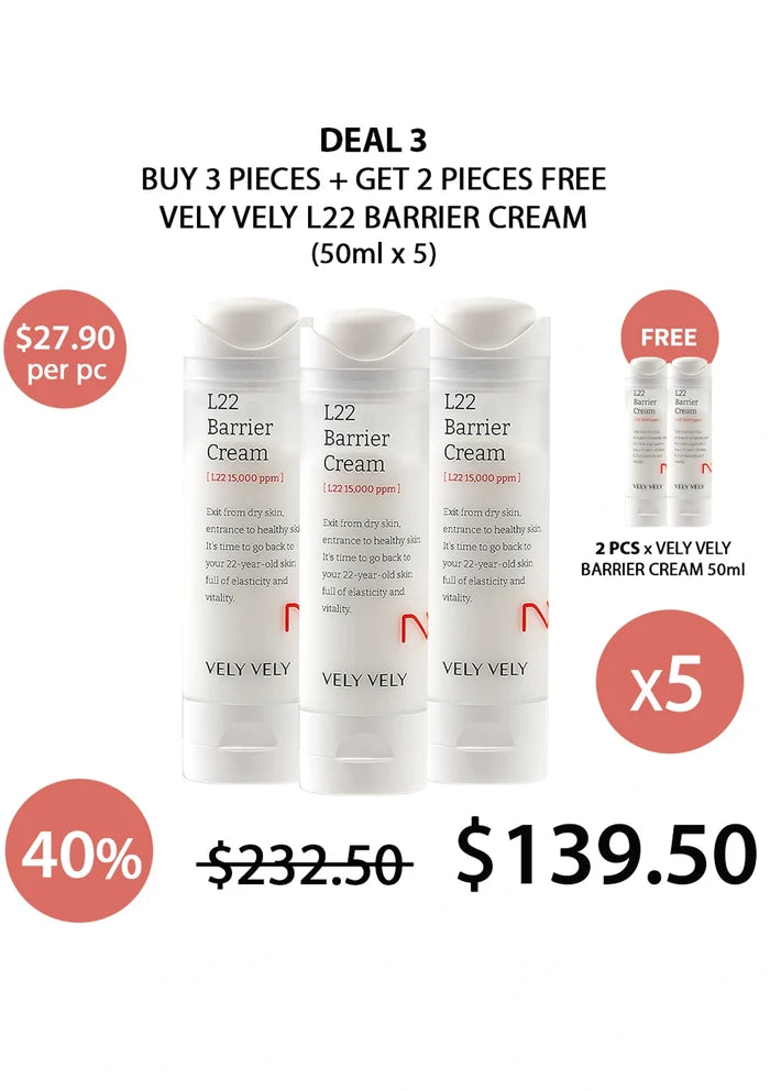 (BUY 3+2 FREE) VELY VELY L22 BARRIER CREAM